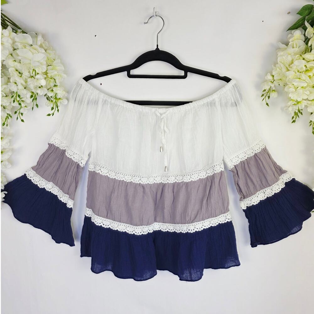 Alice & Trixie Off Shoulder Blouse Small Boho Festival Lace Cottagecore Fairy - Picture 7 of 13